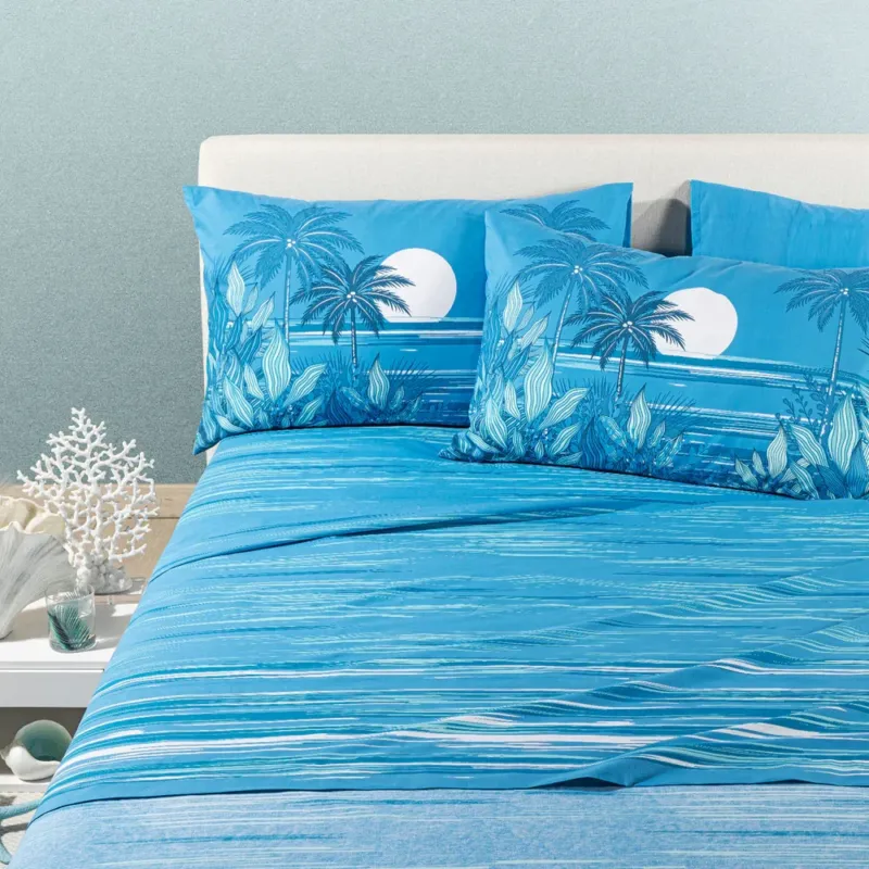 Offerta Completo Lenzuola In Cotone Palm Spring - Caleffi