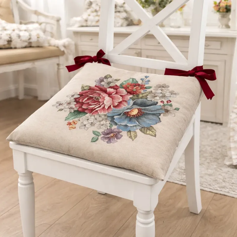 Popolare Coppia Cuscini Coprisedia Peonia Floreale - Karì