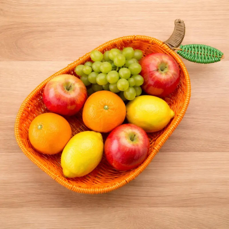 Compra Adesso Cestina porta frutta decorativa pera arancione 21x33x6 in filo PP - Montemaggi