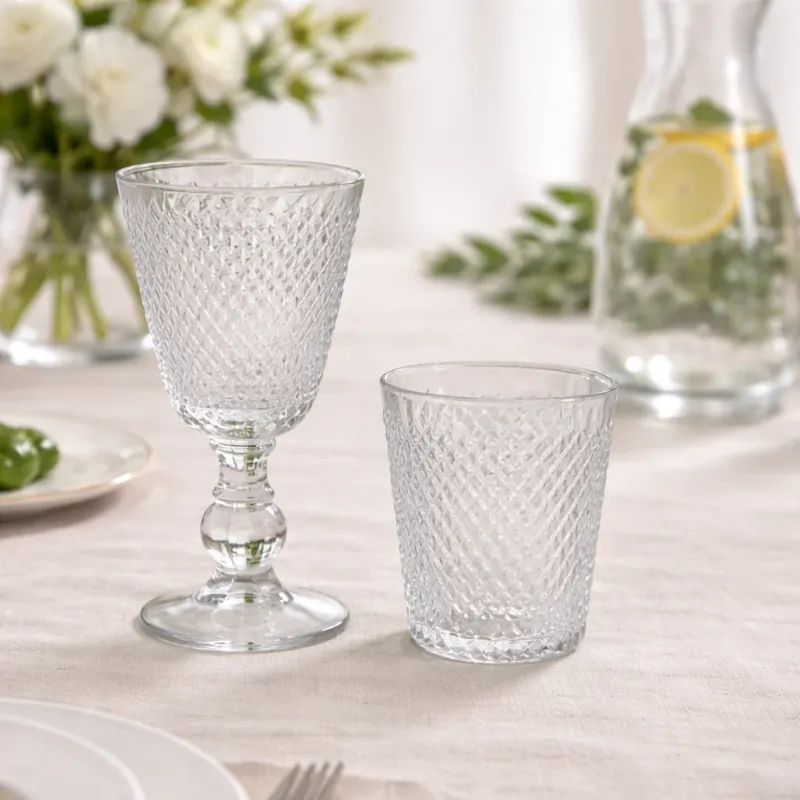 Set 2 Calici o Bicchieri Artiginali Trasparente - Hanna Home Prezzo Conveniente