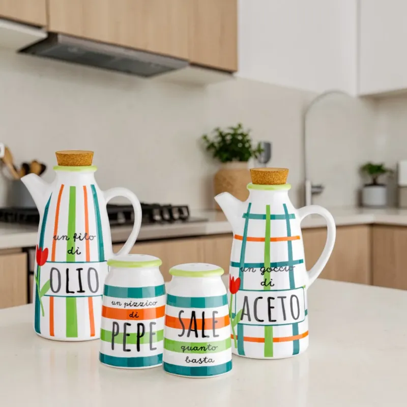 Economico Menage Olio Aceto Sale e Pepe Stoneware Life Style - Montemaggi