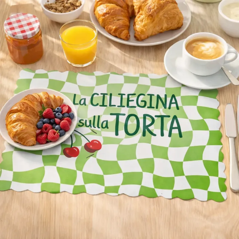 Set 2 Tovagliette Sagomate "La ciliegina sulla torta" 43,5x28,5 cm - Montemaggi Nuova Collezione