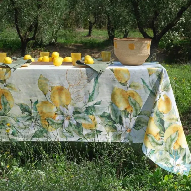 Sconto Tovaglia Mediterraneo Petracchi in Cotone Panama Made in Italy 6 e 12 Posti