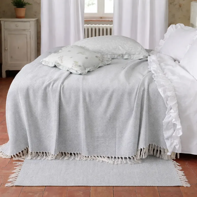 Copriletto Malika L’Atelier17 Matrimoniale 260x260 Cotone Nido d’Ape Perla Acquamarina Offerta Speciale