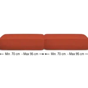 Offerta Speciale Coppia Copricuscini Maxi Tessuto Bielastico Antimacchia Tinta Unita Genius da 70 a 95 cm - Biancaluna