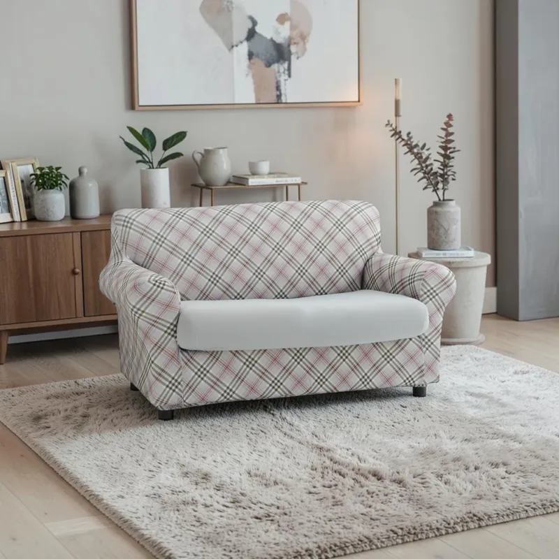 Di Tendenza Copridivano Bielastico Antimacchia Genius Vision Fantasia 2 Posti da 140 a 180 cm - Biancaluna