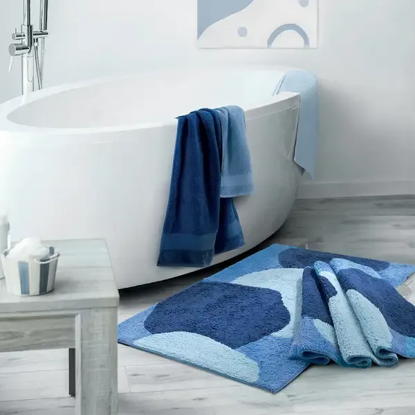 Economico Tappeto Bagno Antiscivolo Bolle 70x140 in Cotone Tuft Morbido - Gabel