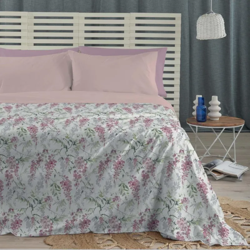 Soddisfatti O Rimborsati Copriletto Matrimoniale Glycin Maè 260x270 TeknoTime Non Stiro Ultrasonico Naturale Rosa