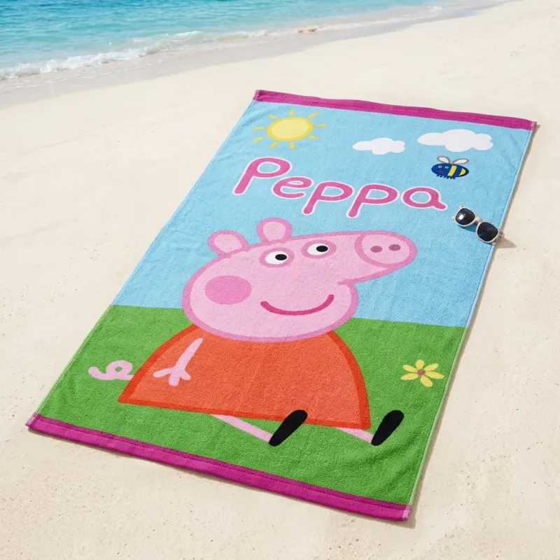 Telo Mare Peppa Pig in 100% cotone 70x140cm Economico