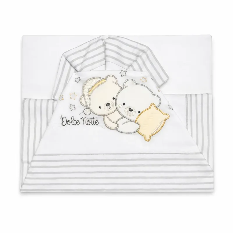 Solo Oggi Completo Lenzuola Dolce Notte per Carrozzina o Co-sleeping 100% Cotone 3 Pezzi - Bruco Bruco