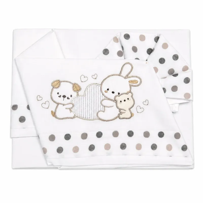 Pagamento Sicuro Completo Lenzuola Teneri Abbracci per Carrozzina o Co-sleeping 100% Cotone 3 Pezzi - Bruco Bruco