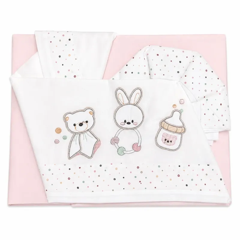 Ultimissimo Modello Completo Lenzuola Sogni Sereni per Carrozzina o Co-sleeping 100% Cotone 3 Pezzi - Bruco Bruco