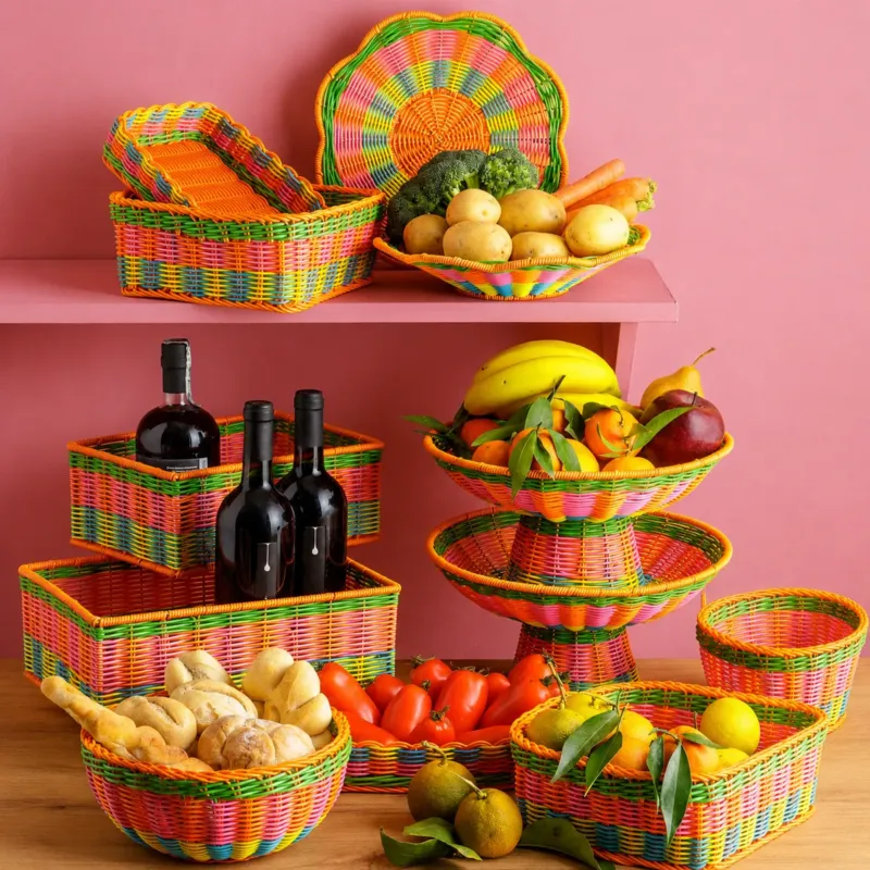 Cestine Multicolore Montemaggi in Filo PP – Cestini e Alzate Decorative Occasione
