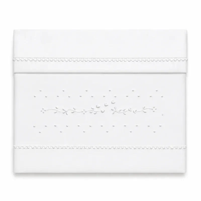 Completo Lenzuola Culla White Dream Ricamato a Mano 100% Cotone 3 Pezzi – Elite Prezzo Basso
