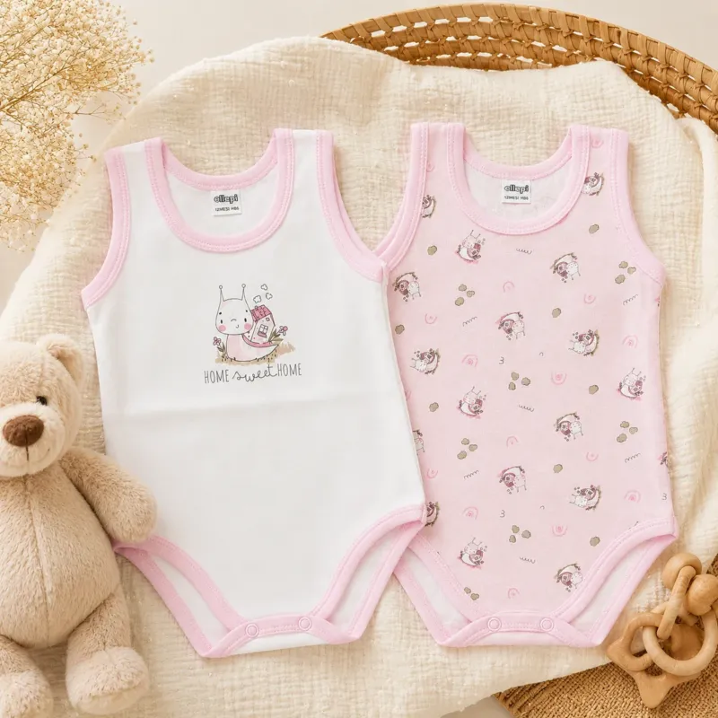 Offerta Del Giorno Set 2 Body Neonato Spalla Larga 100% Cotone 1-18 Mesi - Ellepi