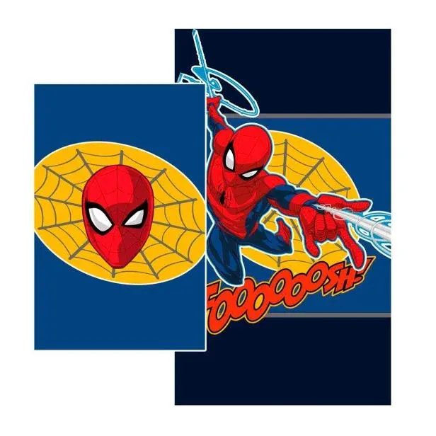 Professionale Set Asciugamano Viso + Ospite Spiderman 100% Cotone - Marvel