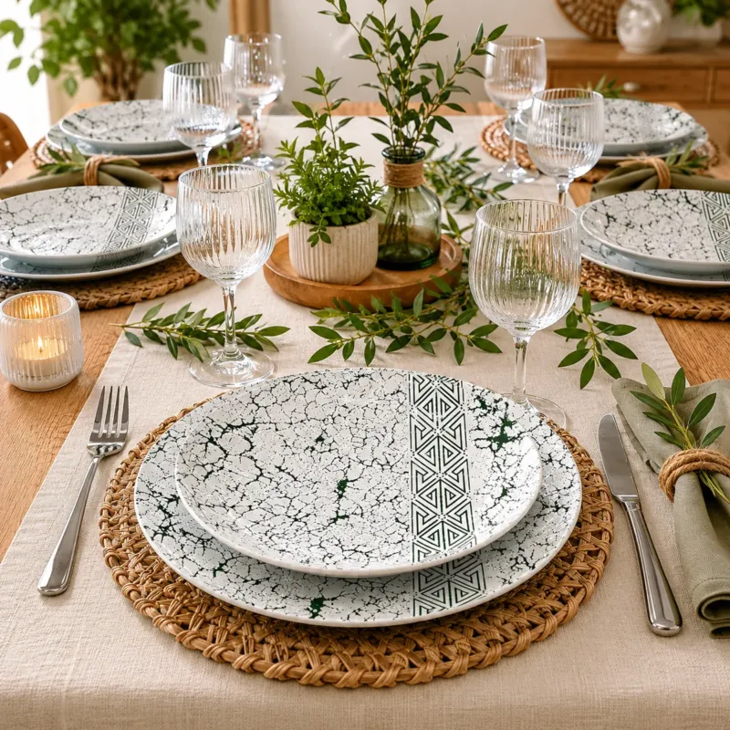 Di Tendenza Servizio Piatti 18 pezzi Marmo - Casa Milano
