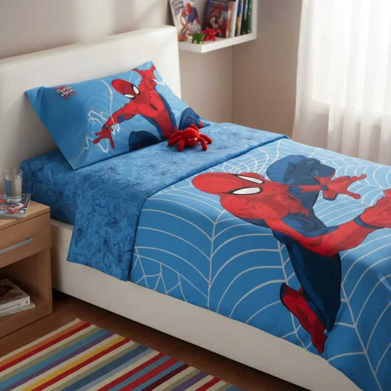 Completo Lenzuola Copriletto Spider-Man Singolo - Marvel Spedito Oggi
