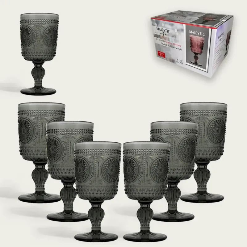 Set 6 Bicchieri/Calici Majestic Fumo - Arca Di Tendenza