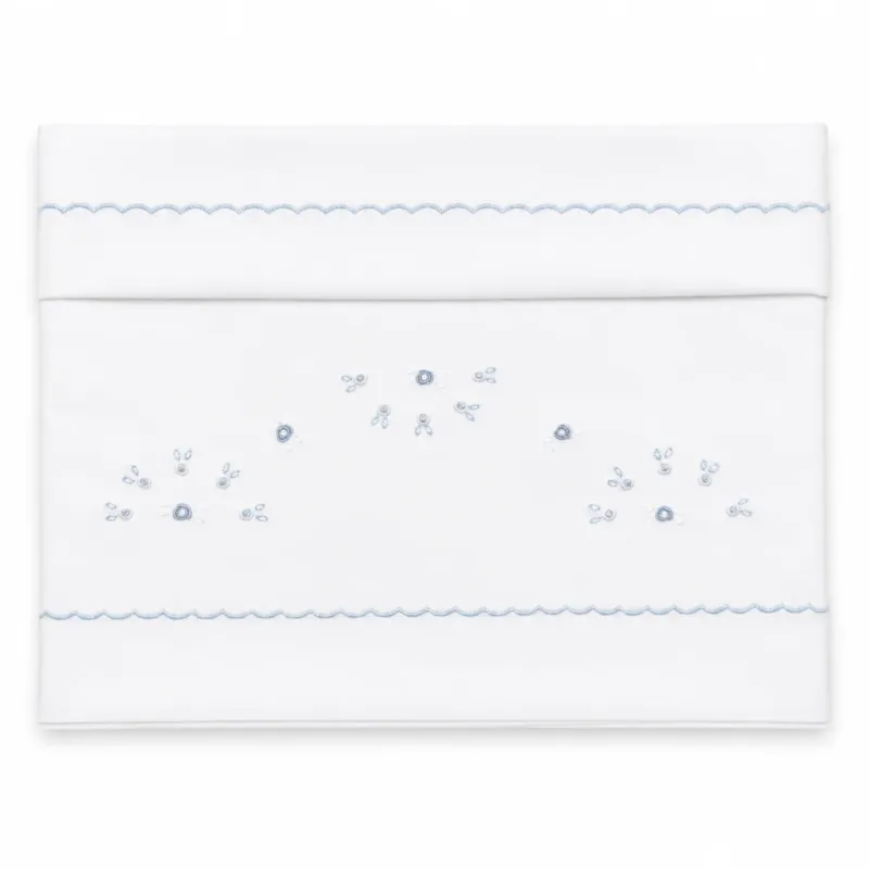 Completo Lenzuola Culla Bocciolo Ricamato a Mano 100% Cotone 3 Pezzi – Elite Promozione Esclusiva